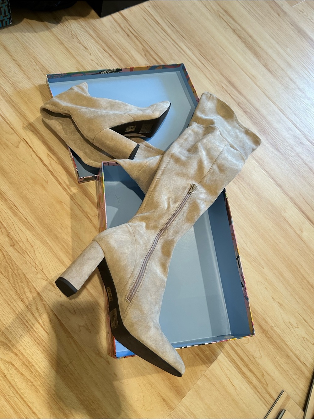 Brand new in box Jeffrey Campbell ice suede over the knee boots